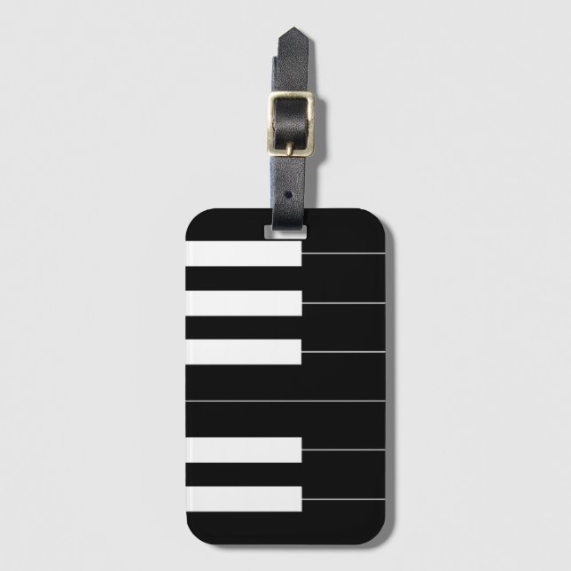 Reversed Piano Keys Luggage Tag (Front Vertical)