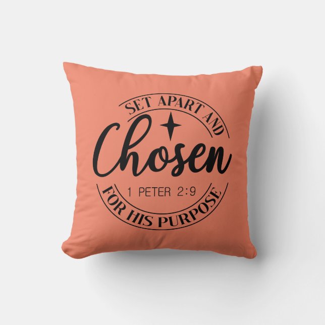 Reversible 1 Peter 2:9 Chosen  Throw Pillow (Front)