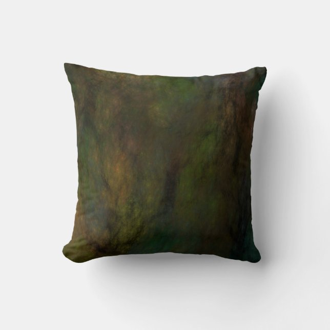 Reversible Abstract Grunge Pillow in Earth Tones (Front)