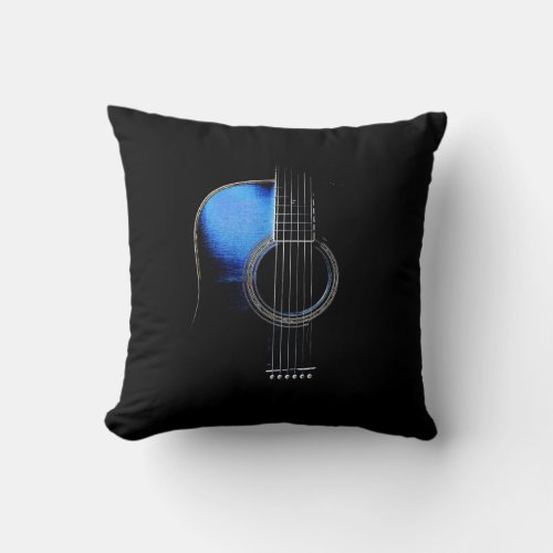 Reversible Acoustic Guitar Throw Pillow