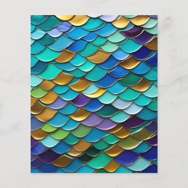 Reversible art paper, Mermaid scales flourishes  Flyer (Back)