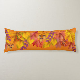 Reversible Autumn Fall Leaves Body Pillow