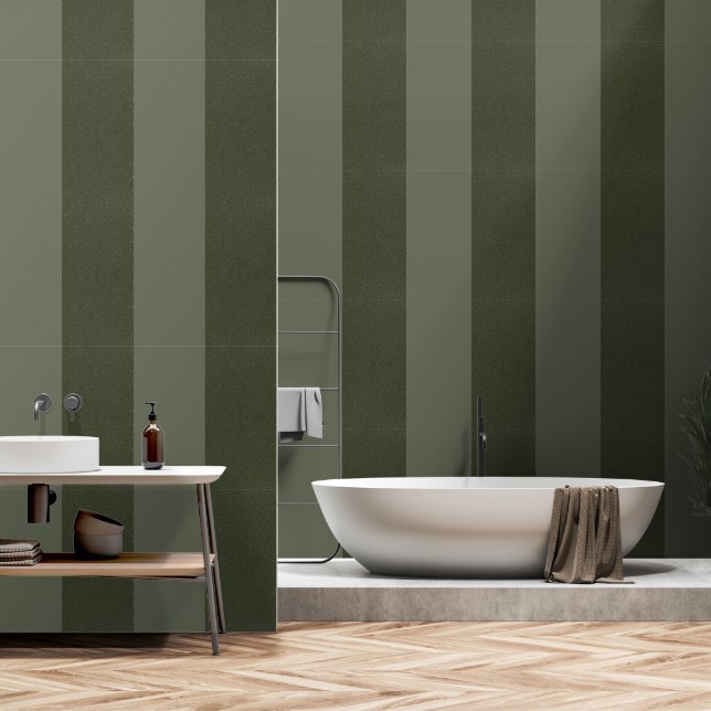 Reversible Bi-Tone Moss Green Peel & Stick Custom Wallpaper (Bathroom)
