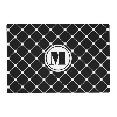 Reversible Black and White Diamond Paper Placemat