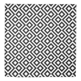 Reversible Black and White Meander/Zigzag Patterns Duvet Cover