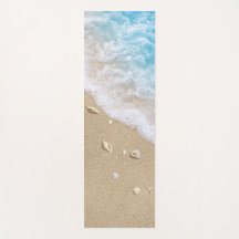Reversible Blue Beach Waves Yoga Mat