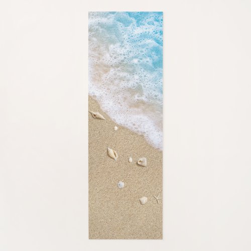 Reversible Blue Beach Waves Yoga Mat