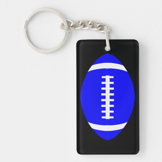Reversible Blue & Black Football Coach or Player Keychain (Front)