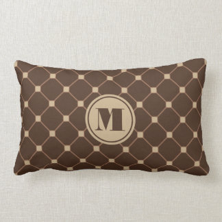 Reversible Brown and Tan Diamond Throw Pillow