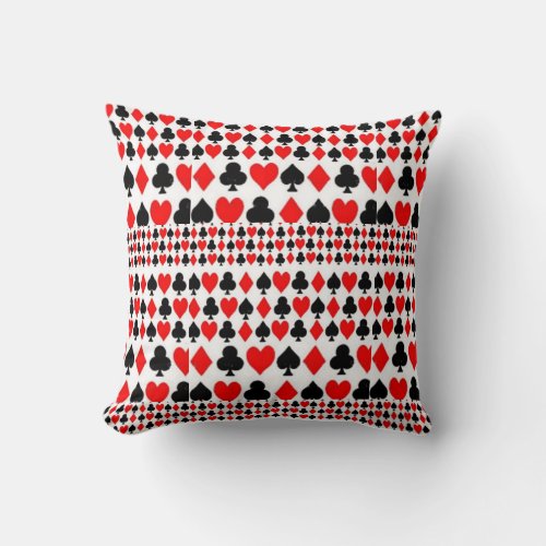 REVERSIBLE CASINO NIGHTS CARDS PATTERN ART THROW PILLOW