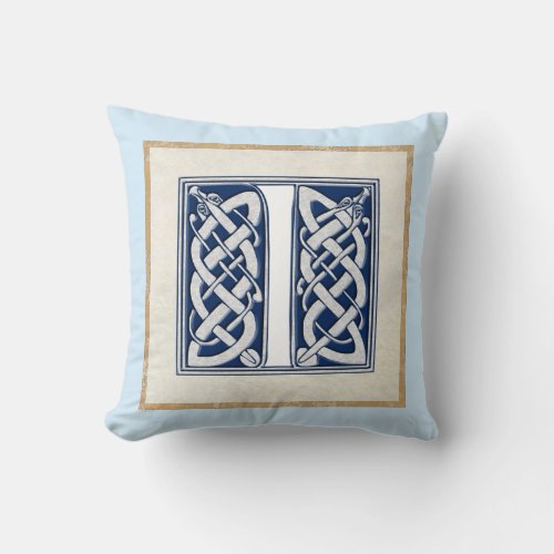 Reversible Celtic I Initial Throw Pillow