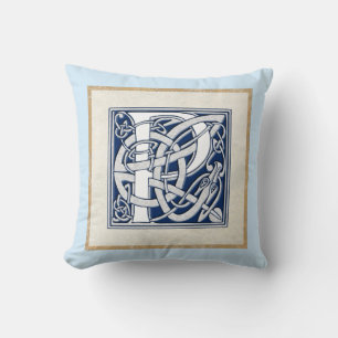 Reversible Celtic P Initial Throw Pillow
