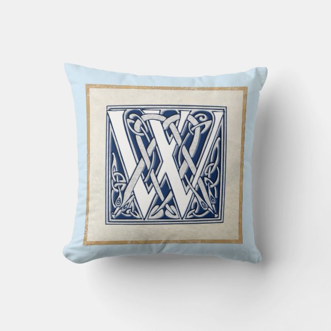 Reversible Celtic W Initial Throw Pillow (Front)