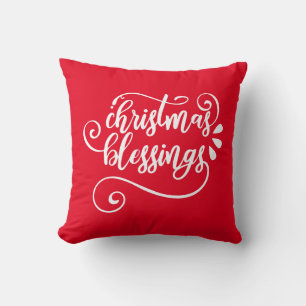 Reversible Christmas Blessings Throw Pillow