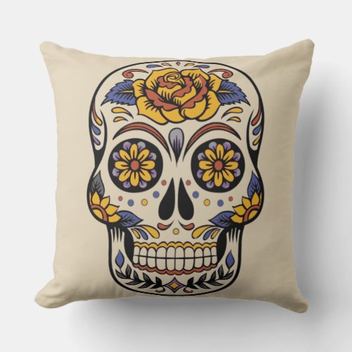 REVERSIBLE DESIGN Day of the Dead pillow