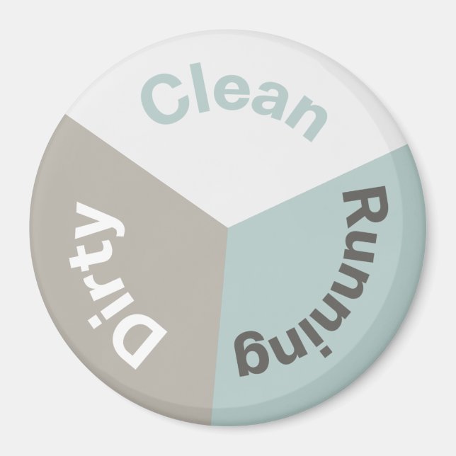 Reversible Dishwasher Clean Dishes Modern Colors Magnet (Front)