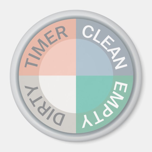 Reversible Dishwasher Clean Timer Dirty Empty Chic Magnet (Front)