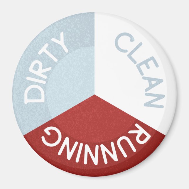 Reversible Dishwasher Magnet Clean Dirty Running (Front)