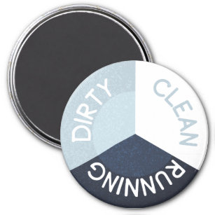 Reversible Dishwasher Navy Blue Clean Dirty Magnet