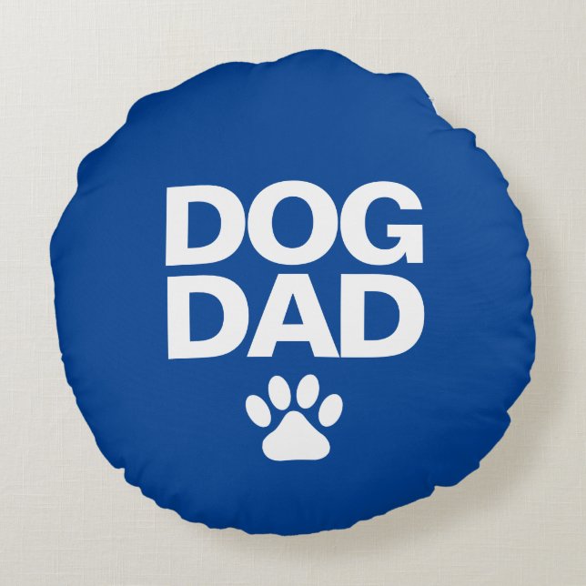 Reversible Dog Dad Round Pillow (Back)