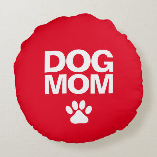 Reversible Dog MOM Round Pillow