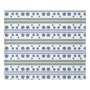 Reversible Duvet in Blue Flowered and Lime Stripe Cover