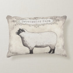 Reversible Farmhouse sheep pillow in neutrals