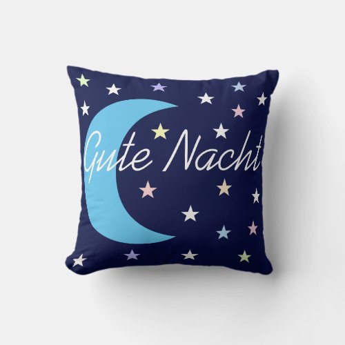 REVERSIBLE _ German Good Night  Sweet Dreams Throw Pillow