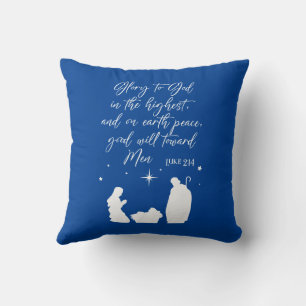 Reversible Glory To God In The Highest Nativity Throw Pillow
