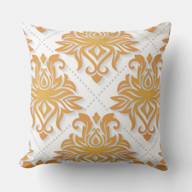 Reversible Gold Design Throw Pillow (Front)