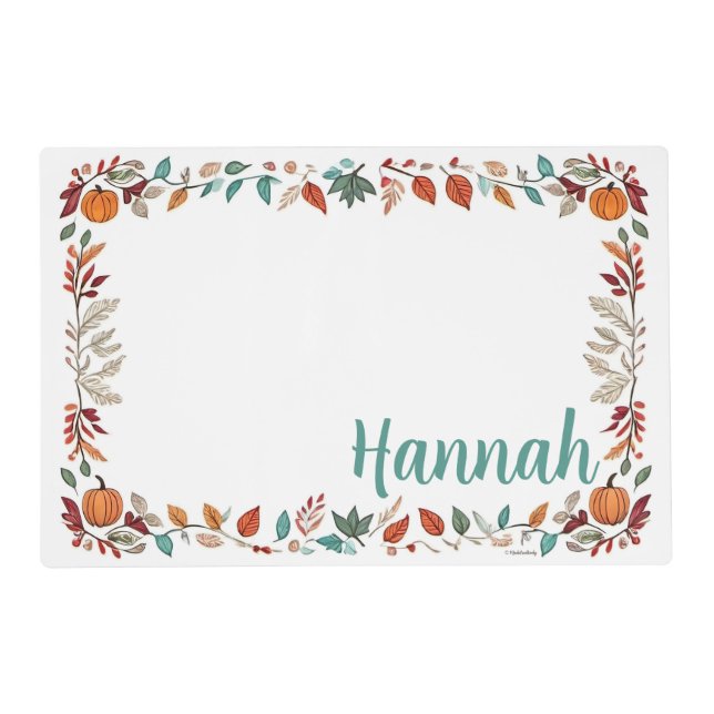 Reversible Grateful Floral Thanksgiving Placemat (Back)