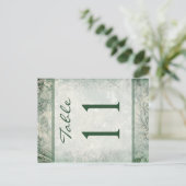 Reversible Green and Ivory Floral Table Number (Standing Front)