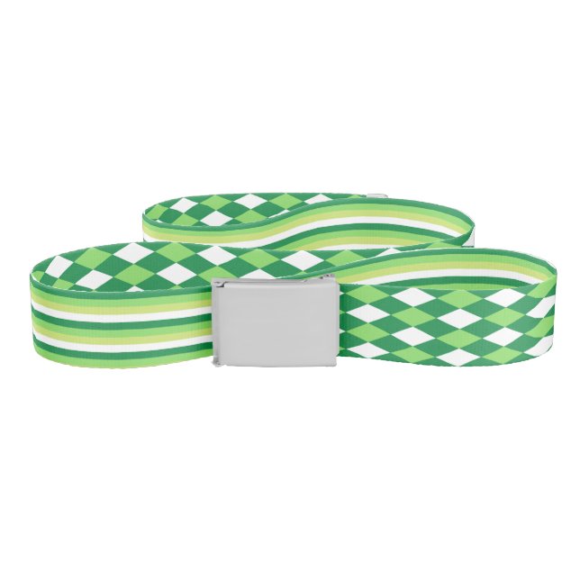 Reversible Green and White Belt (Zig-Zag)