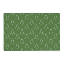 Reversible Green and White Christmas Tree Placemat