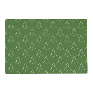 Reversible Green and White Christmas Tree Placemat