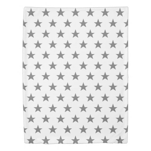 Reversible Grey and White Star Duvet Cover