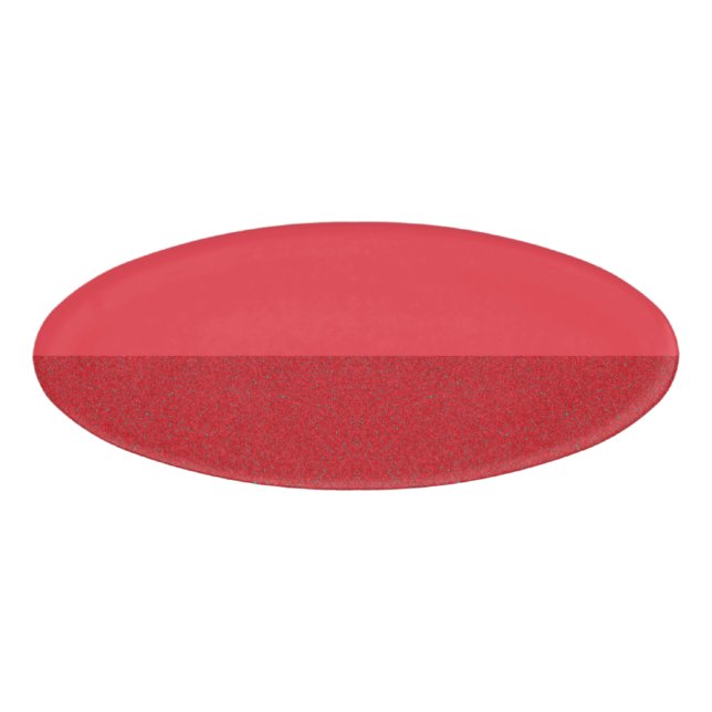 Reversible Half-Texture Tomato Red Oval Badge (Front)