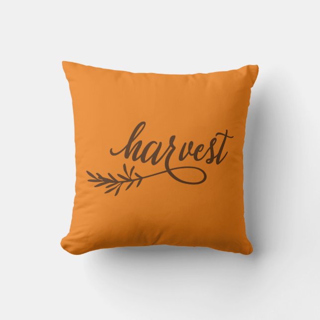 Reversible Harvest Fall  Throw Pillow (Front)