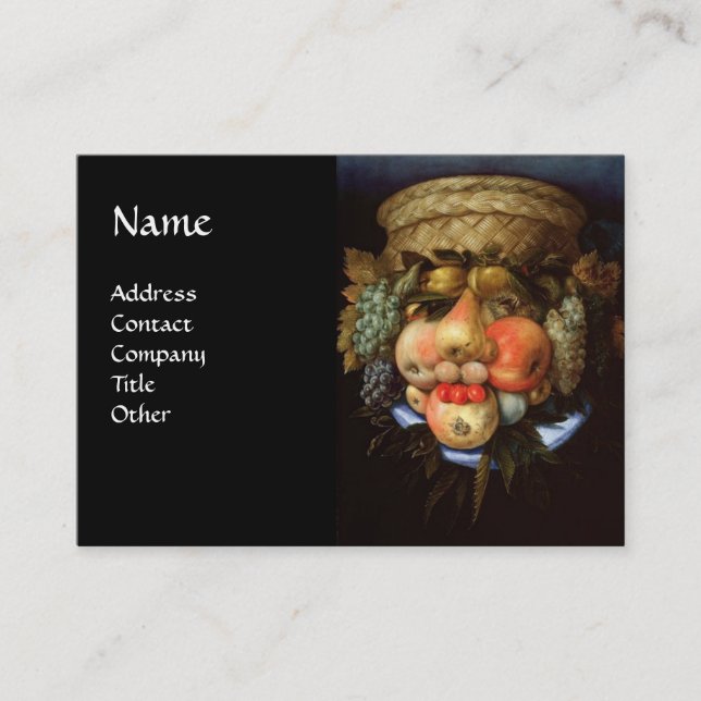 Reversible Head with Basket of Fruit Business Card (Front)