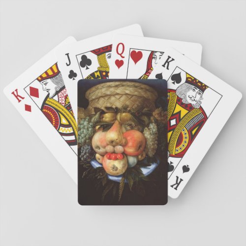Reversible Head with Basket of Fruit  Poker Cards