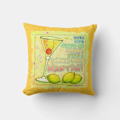 REVERSIBLE Lemon Drop Martini American MoJo Pillow