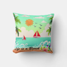 Reversible Life is a Beach Pillow