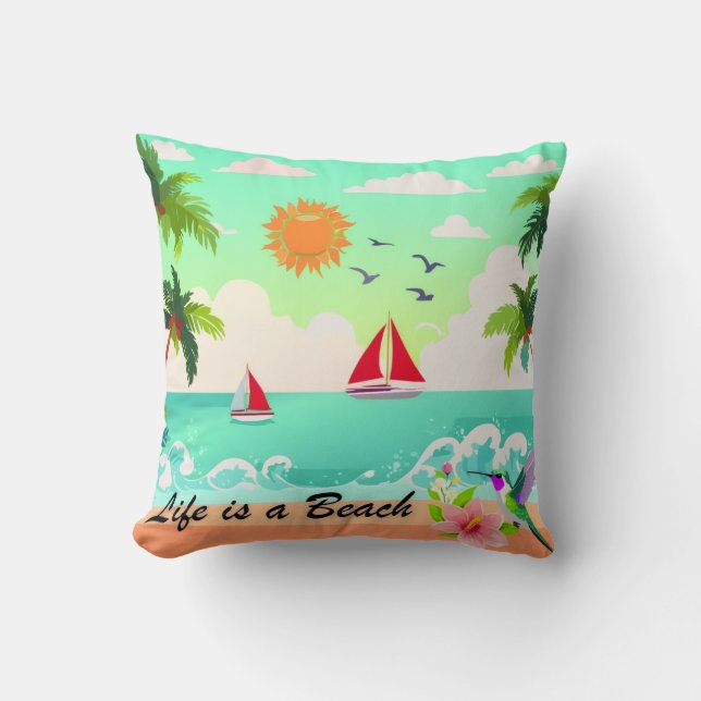 Reversible Life is a Beach Pillow (Front)