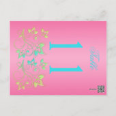 Reversible Lime and Pink Floral Table Number (Back)