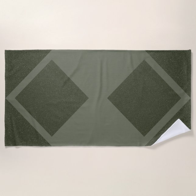 Reversible Look Diamond Beach Towel – Moss Green (Front)