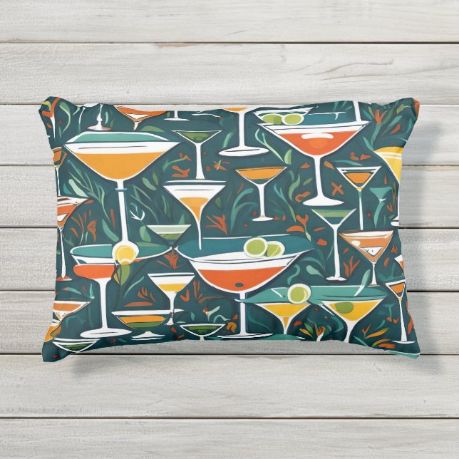 Reversible martini  outdoor pillow (Front)