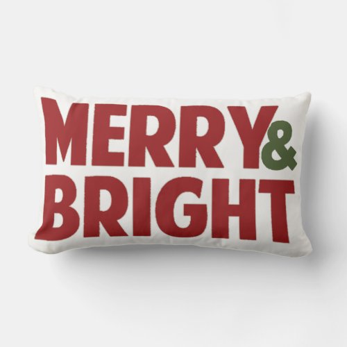 Reversible Merry and Bright Holiday  Throw Pillow