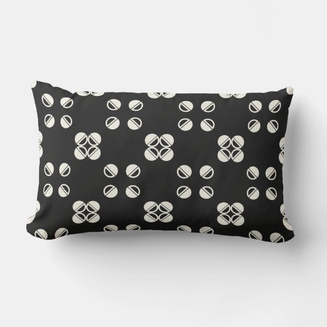 Reversible Modern Geometric Polkadot Lumbar Pillow (Front)