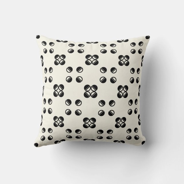 Reversible Modern Geometric Polkadot Throw Pillow (Back)