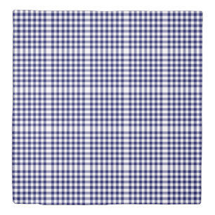 Reversible Navy/Light Blue Gingham Patterns Duvet Cover